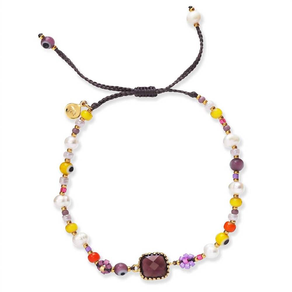 NEW TAI JEWELRY women's handmade mixed media bracelet in purple